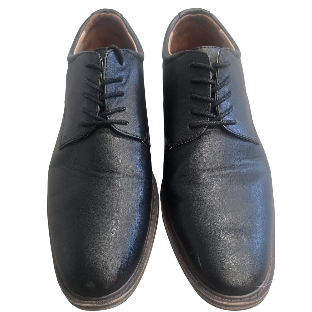 Goodfellow & Co Mens Black Oxford Shoes Size 9.5 Faux Leather Lace-Up Dress Shoe